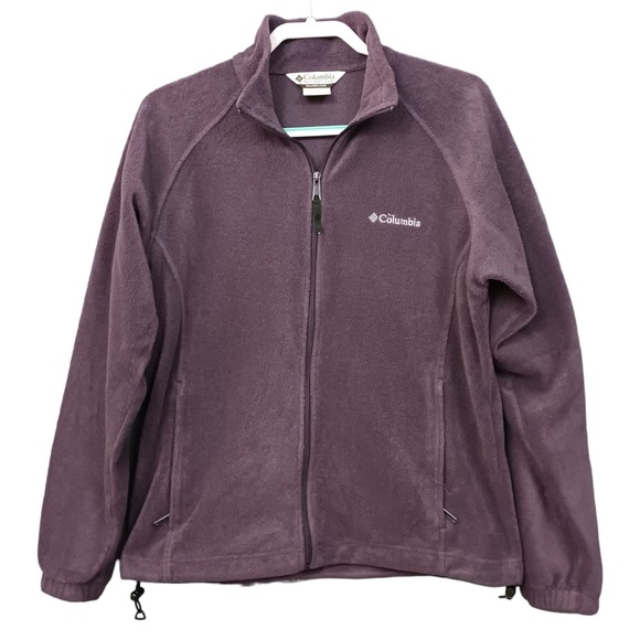 Columbia Jacket Womens Large Purple Fleece Full Zip Pockets - Picture 1 of 8
